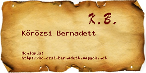 Körözsi Bernadett névjegykártya