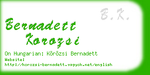 bernadett korozsi business card